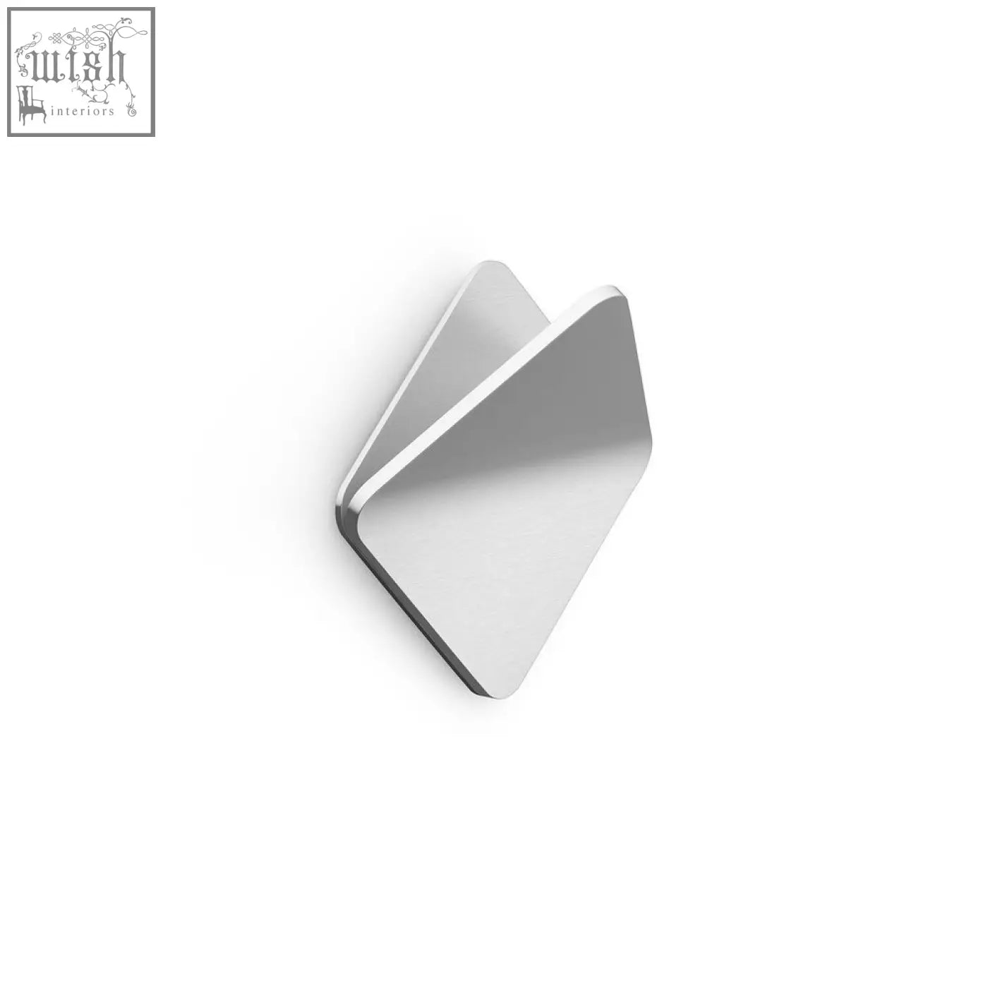 Modern minimalist towel hook with sleek angular design in brushed stainless steel by zack olfo for wall mount use