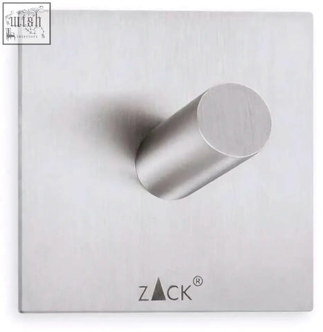 Zack peco stainless steel towel hook with brushed finish and cylindrical wall-mounted design for easy hanging