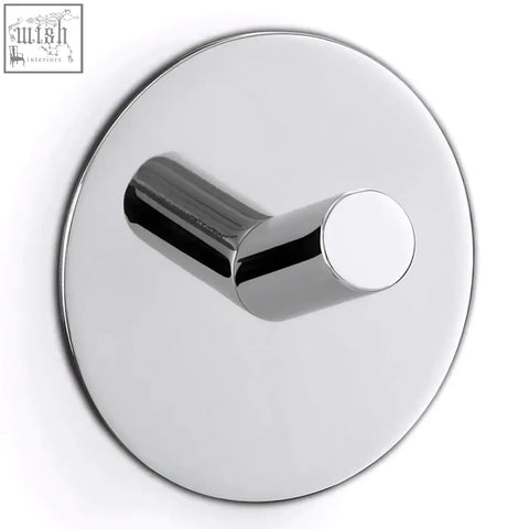 Chrome finished zack peco stainless steel towel hook with sleek modern circular design for easy wall mounting