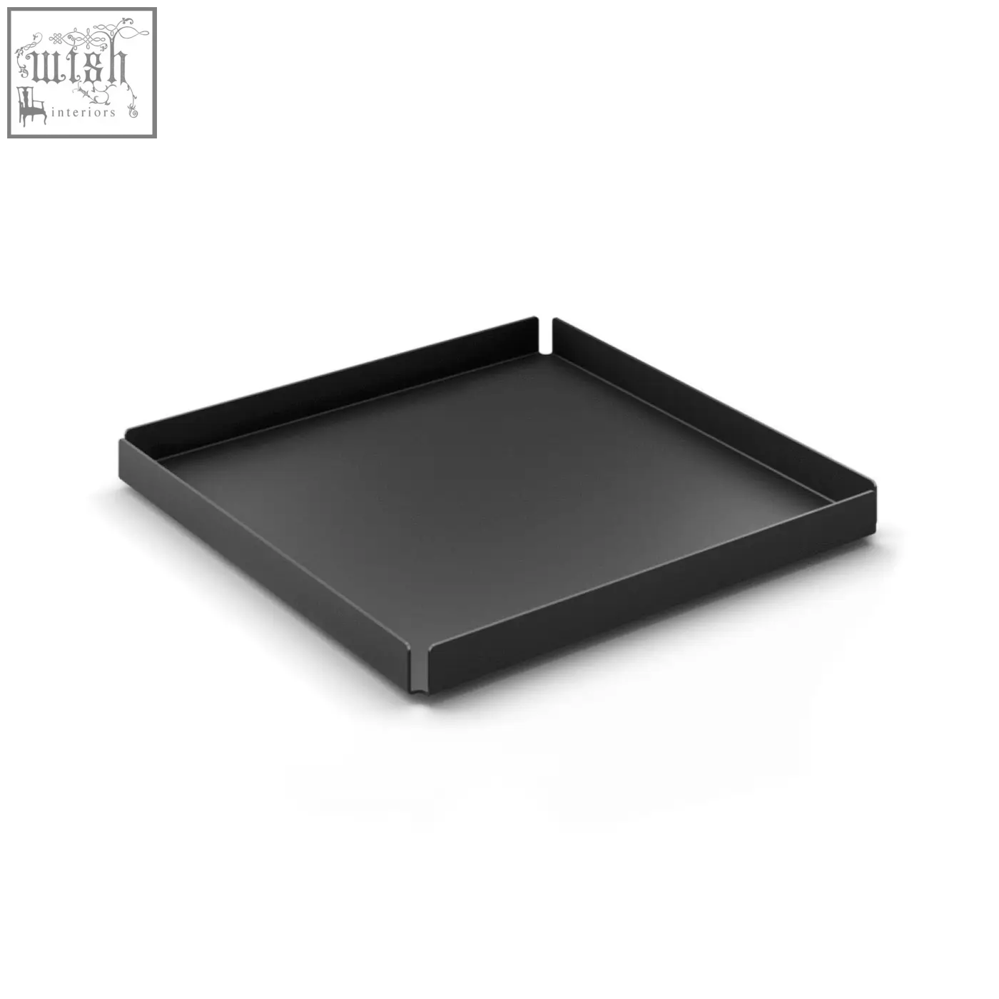 Black matte finished rectangular stainless steel zack potes tray perfect as a 20 cm cosmetic tray