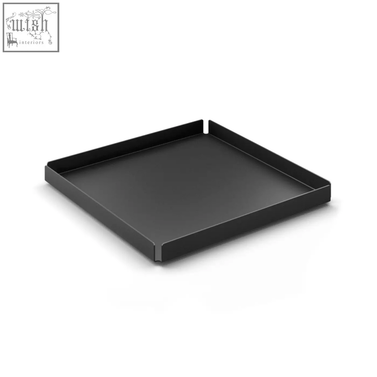 Black matte finished rectangular stainless steel zack potes tray perfect as a 20 cm cosmetic tray