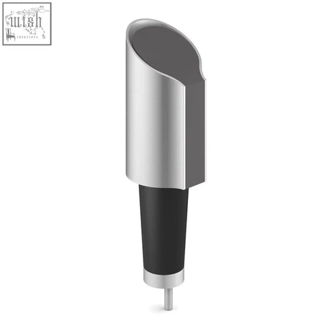 Silver and black wine stopper with sleek modern design for premiro pourer made of brushed stainless steel
