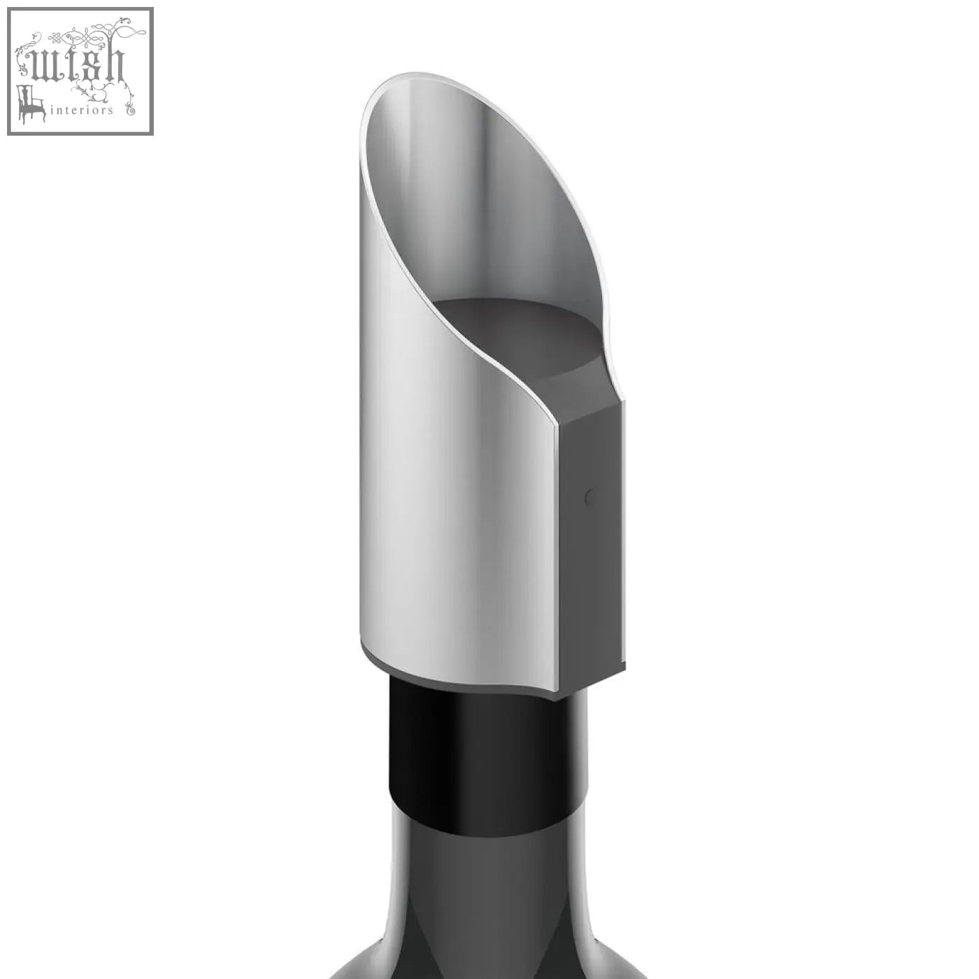 Silver metallic wine stopper with sleek tapered design and black rubber seal for zack premiro decanter stainless steel