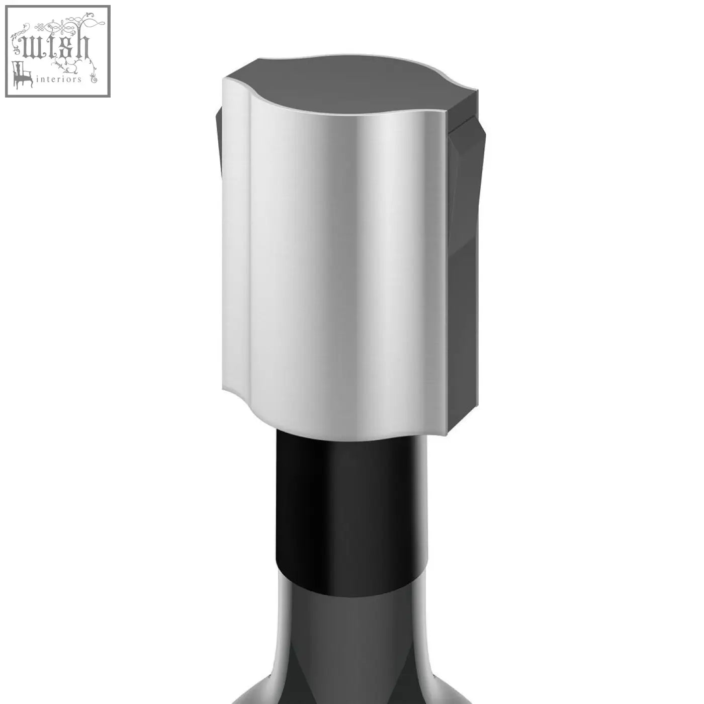 Silver and black premiro champagne stopper with brushed steel finish airtight seal preserves sparkling wine fizz