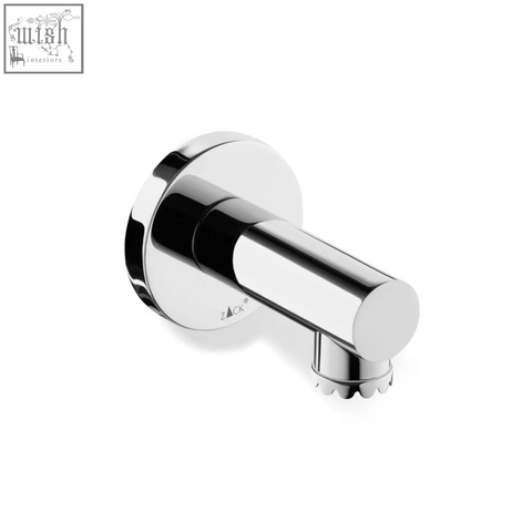 Chrome finished wall-mounted bathtub faucet with fluted spout paired with zack scala magnetic stainless steel soap holder