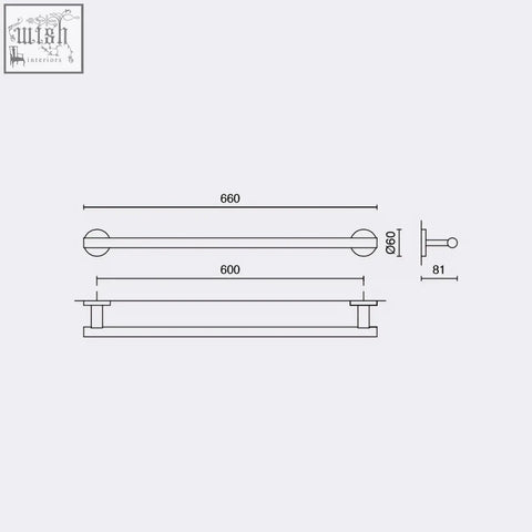 Modern scala towel rail with double-bar design polished stainless steel finish for premium bathroom luxury