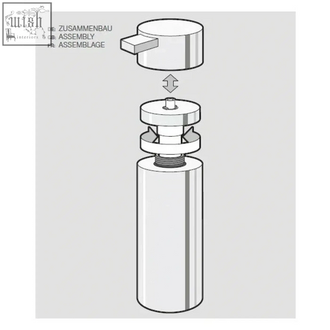 Silver scala soap dispenser wall-mounted with push-button top and threaded base made of polished stainless steel