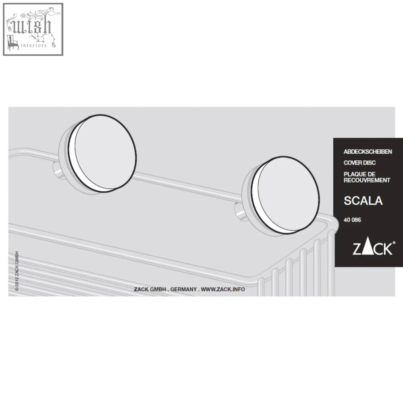 Silver stainless steel cover disc set for zack scala 40 086 wire basket glass mounting cover disc