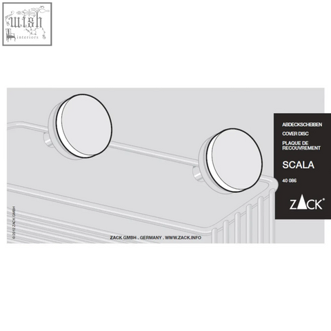 Silver stainless steel cover disc set for zack scala 40 086 wire basket glass mounting cover disc