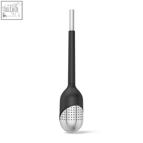 Zack Tamio premium black and stainless steel tea ball infuser with sleek design for professional grade tea straining
