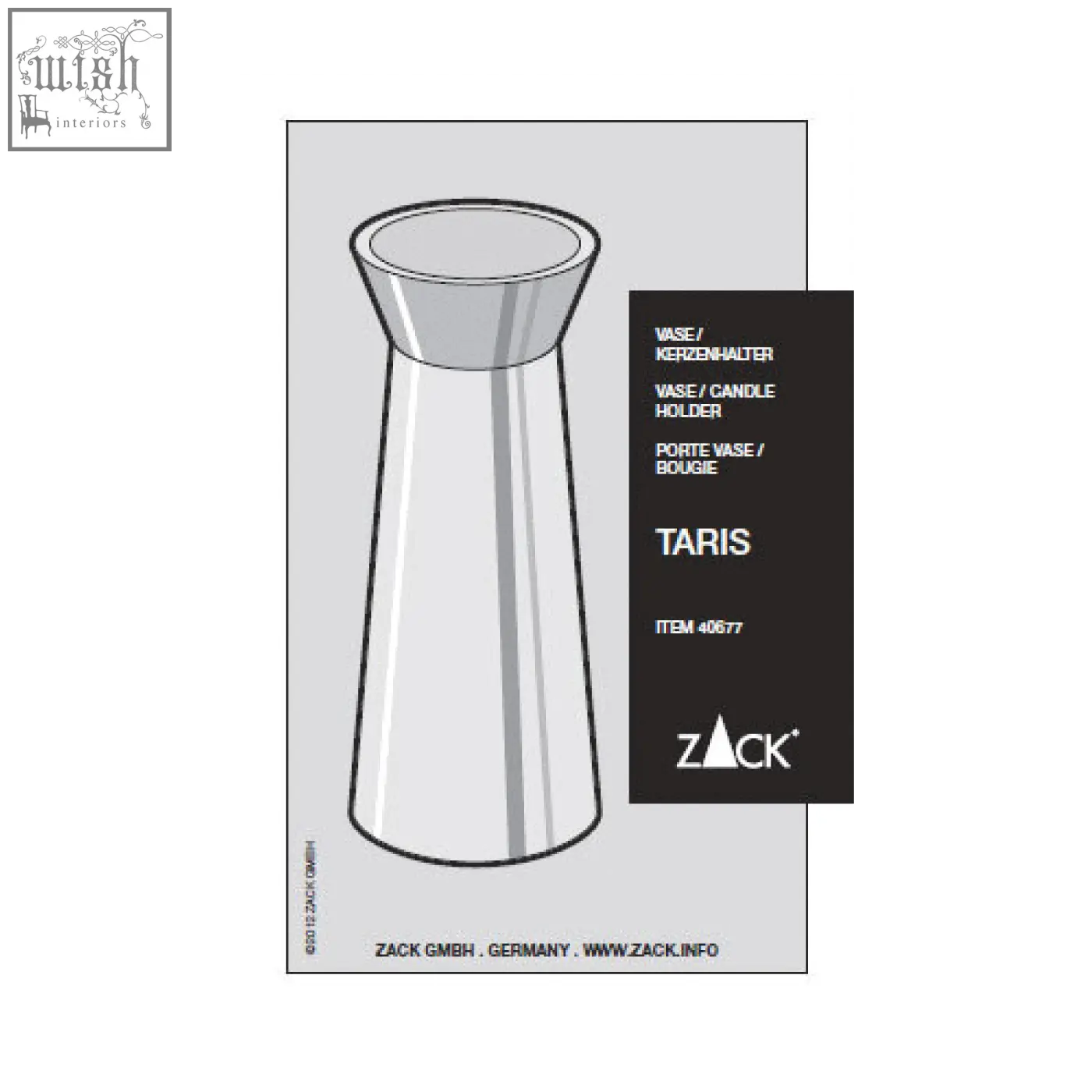 Zack taris candle holder with brushed stainless steel body and green blue inserts featuring a sleek minimalist design