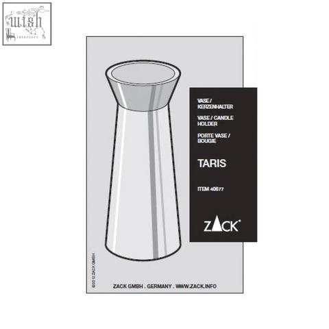 Zack taris candle holder with brushed stainless steel body and green blue inserts featuring a sleek minimalist design