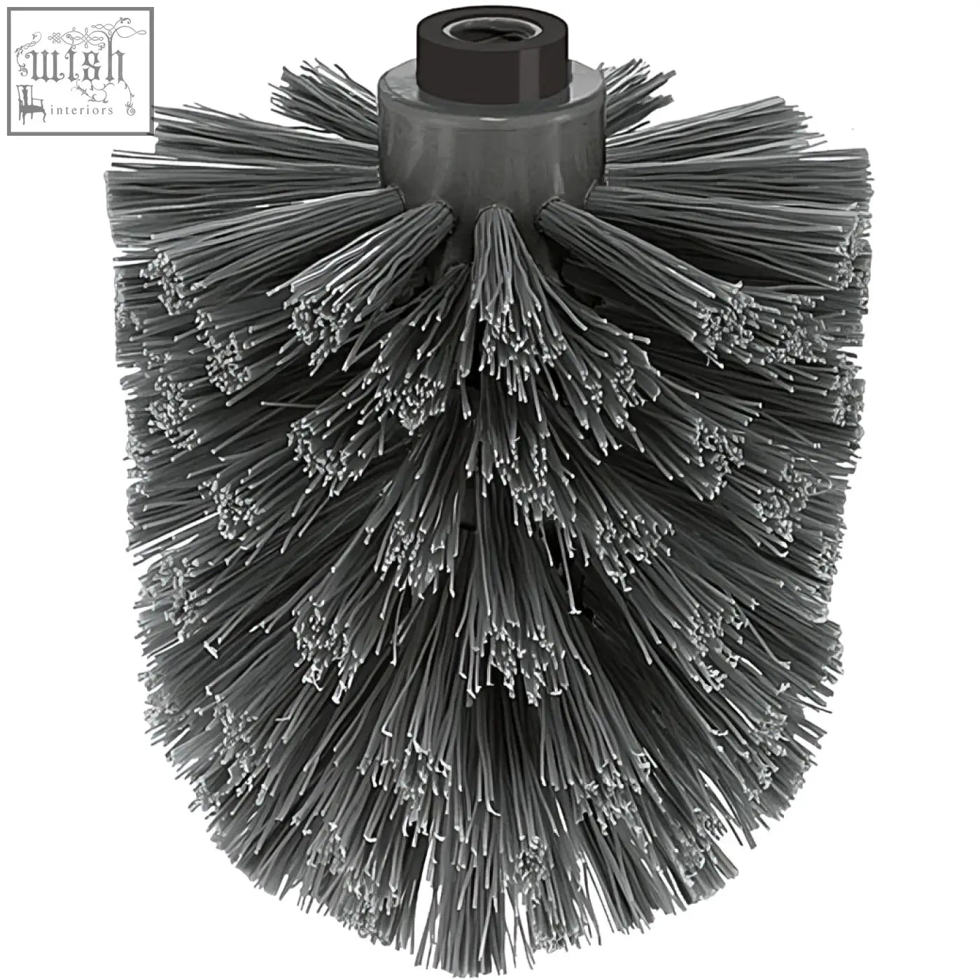 Gray bristle brush head with black plastic handle attachment for zack brush sets toilet brush replacement