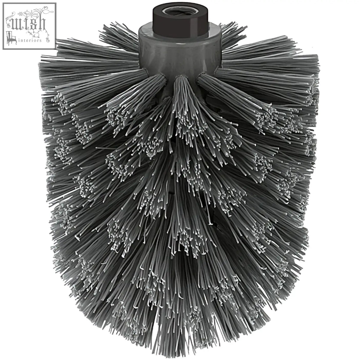 Gray bristle brush head with black plastic handle attachment for zack brush sets toilet brush replacement