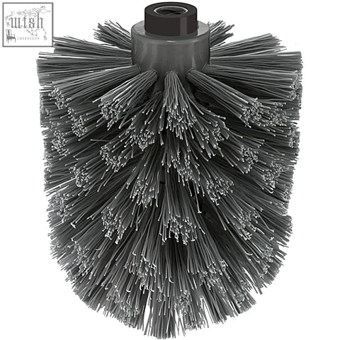 Gray bristle brush head with black plastic handle attachment for zack brush sets toilet brush replacement