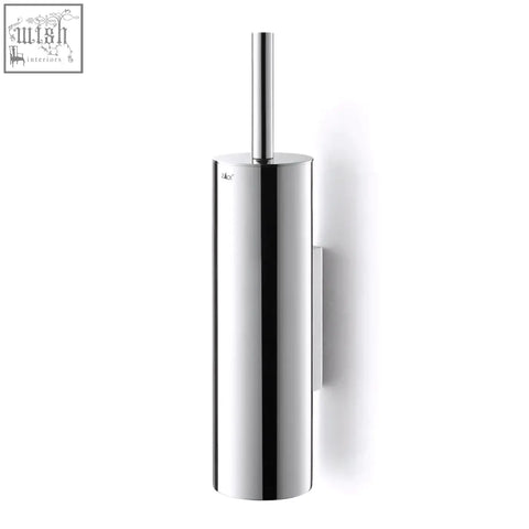 Chrome finished stainless steel tubo toilet brush holder with sleek wall mounted design and integrated bracket