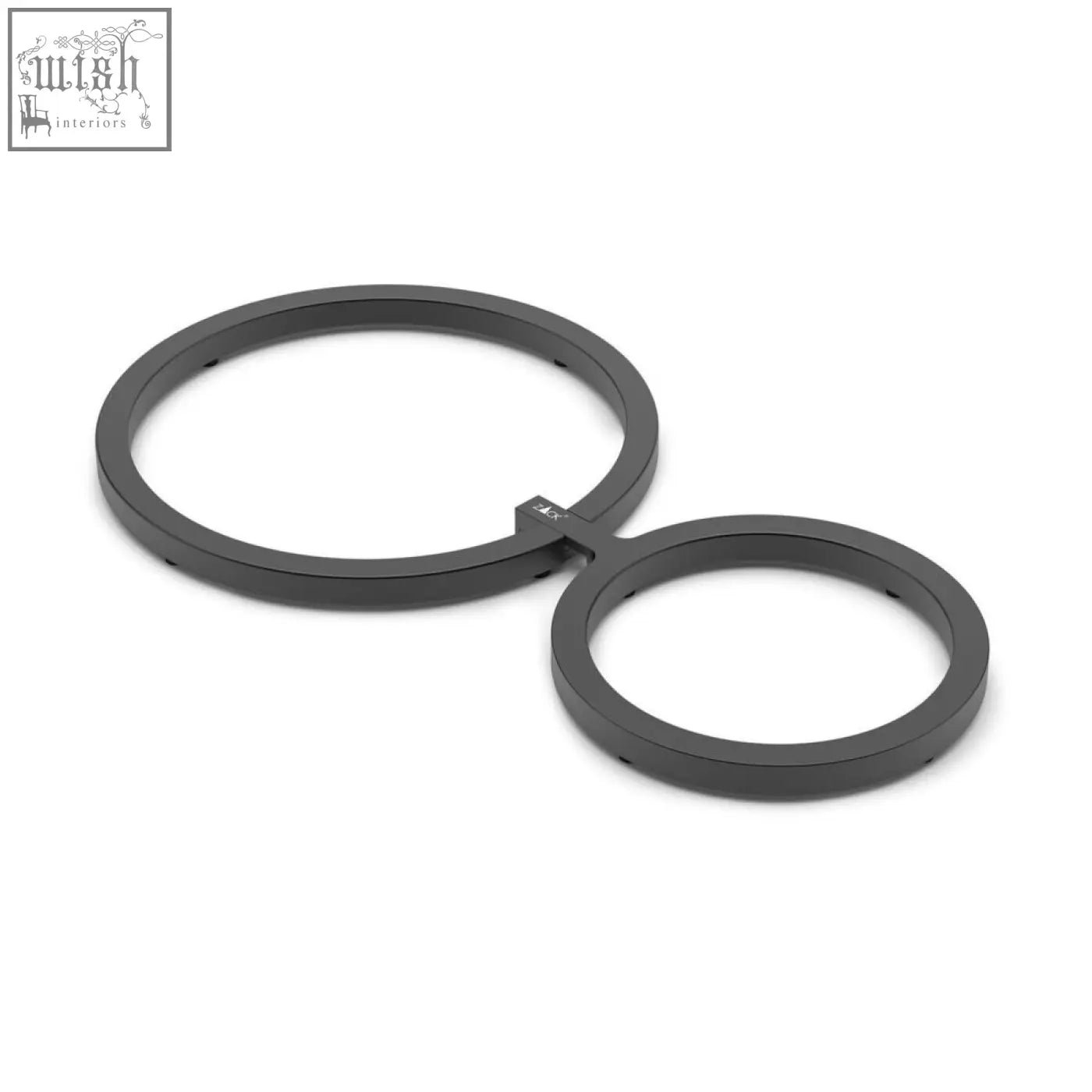 Black matte finished circular ring adapter set with central piece for vargo table dark grey anodised aluminium trivet