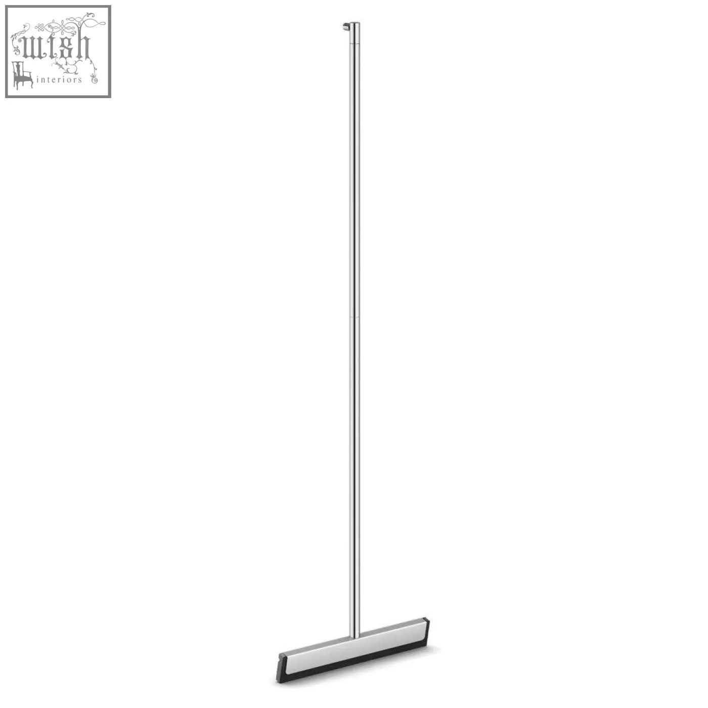 Zack yemo polished stainless steel floor squeegee with a sleek stainless steel handle and black rubber edge head