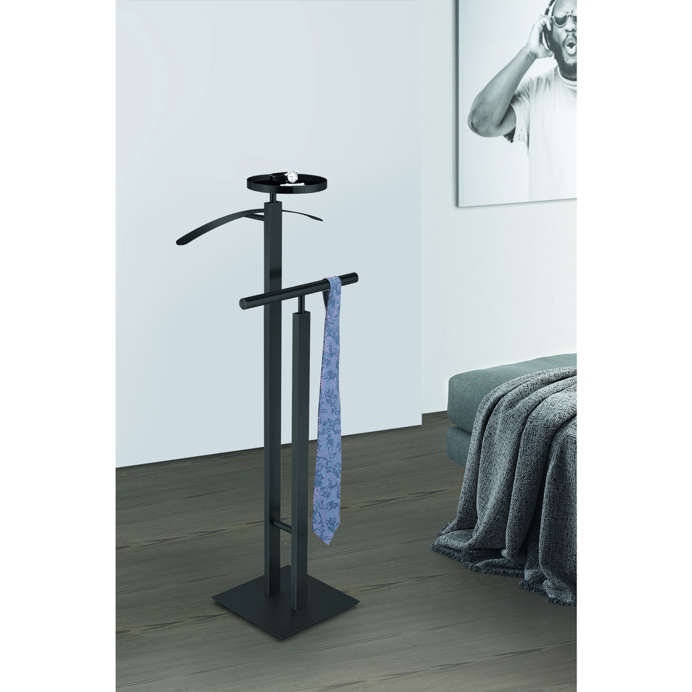 Zack Atacio Powder Coated Black Stainless Steel Clothes Butler 50636