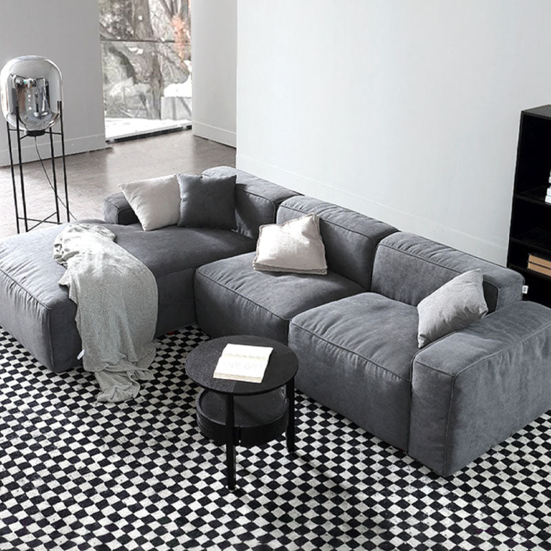 Zavia Three Seater Corner Sofa, Linen