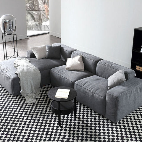 Zavia Three Seater Corner Sofa, Linen
