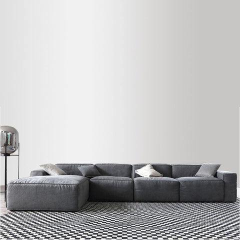 Zavia Three Seater Corner Sofa, Linen