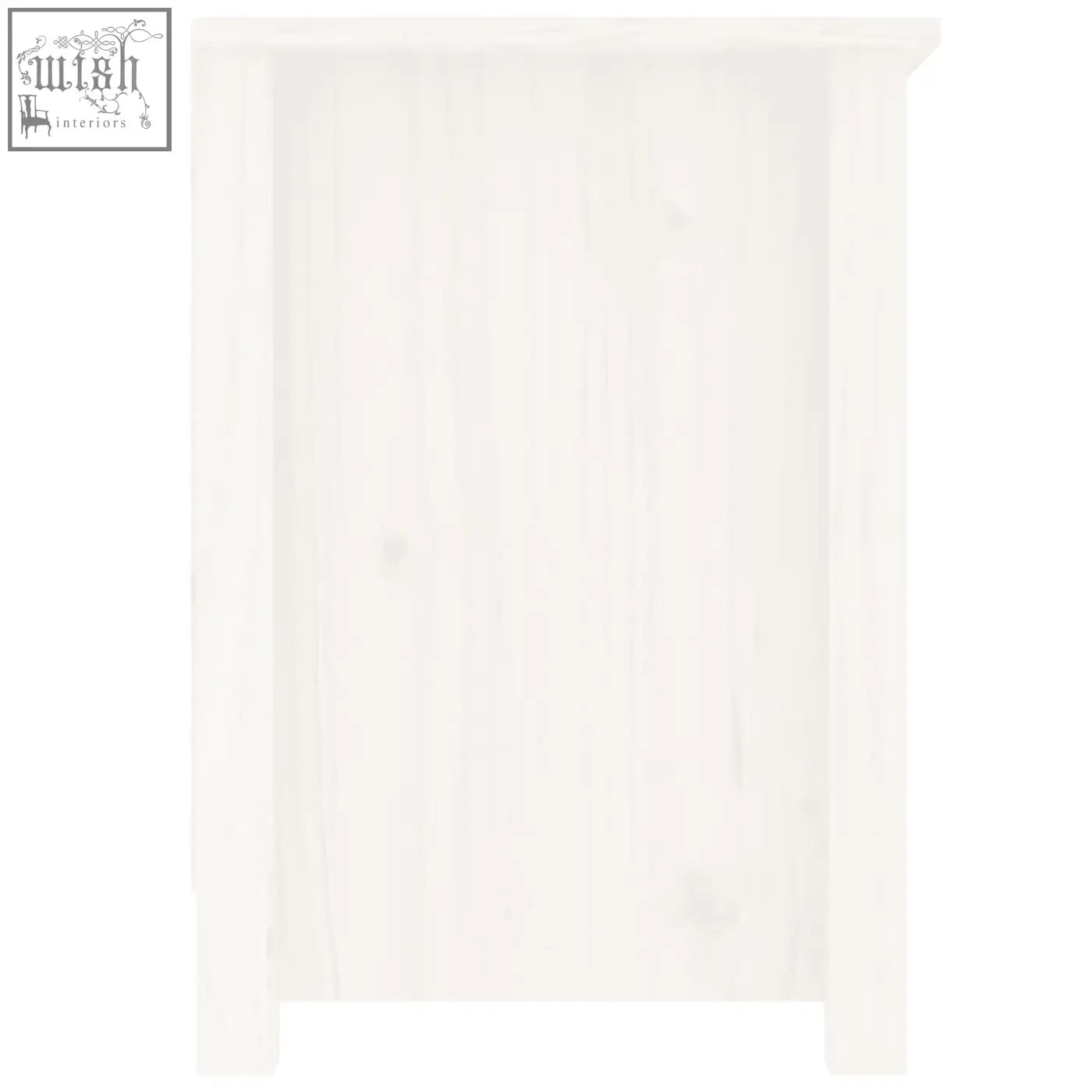 White wooden cabinet with straight grain patterns and simple rectangular design in solid wood zavren pinewood 103cm