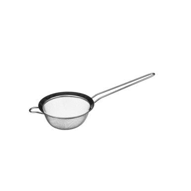 Zenigo stainless steel small sieve with long handle and loop for easy grip and straining