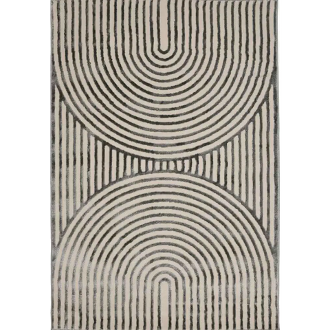 Zeo Deco Rug – Soft 3D Texture in Beige & Blue - 120X170 cm / Arcs Natural - Rugs