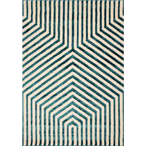 Zeo Deco Rug – Soft 3D Texture in Beige & Blue - 120X170 cm / Illusion Blue - Rugs