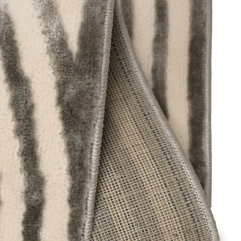 Zeo Deco Rug – Soft 3D Texture in Beige & Blue - Rugs