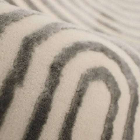 Zeo Deco Rug – Soft 3D Texture in Beige & Blue - Rugs