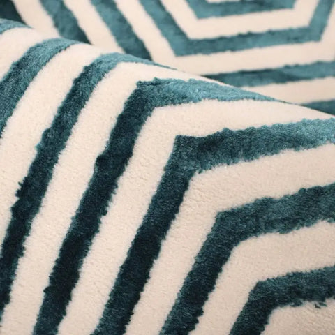 Zeo Deco Rug – Soft 3D Texture in Beige & Blue - Rugs