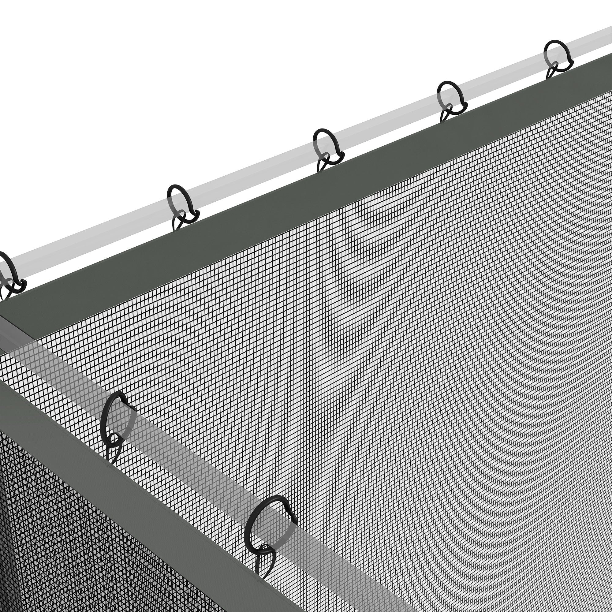 Outsunny 352 x 207cm Universal Replacement Mesh Sidewall Netting for Patio Gazebos and Canopy Tents, (Sidewall Only) Dark Grey