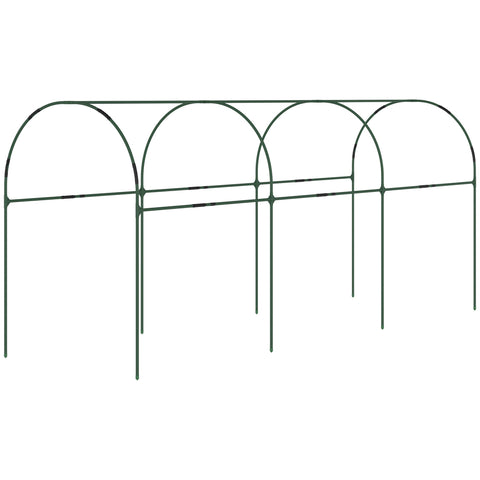 Outsunny Tunnel Tomato Greenhouse with 4 Hoops and Top Tap, Pointed Bottom and Guy Ropes, 400 x 123 x 171 cm, Clear
