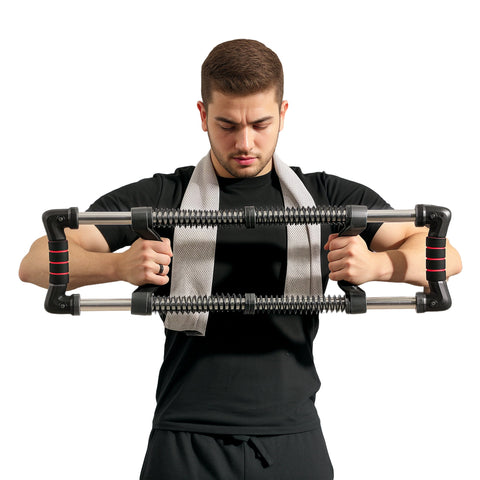 SPORTNOW Chest Expander, with 10-50kg Adjustable Resistance, for Home Gym, Office, Travel Workout