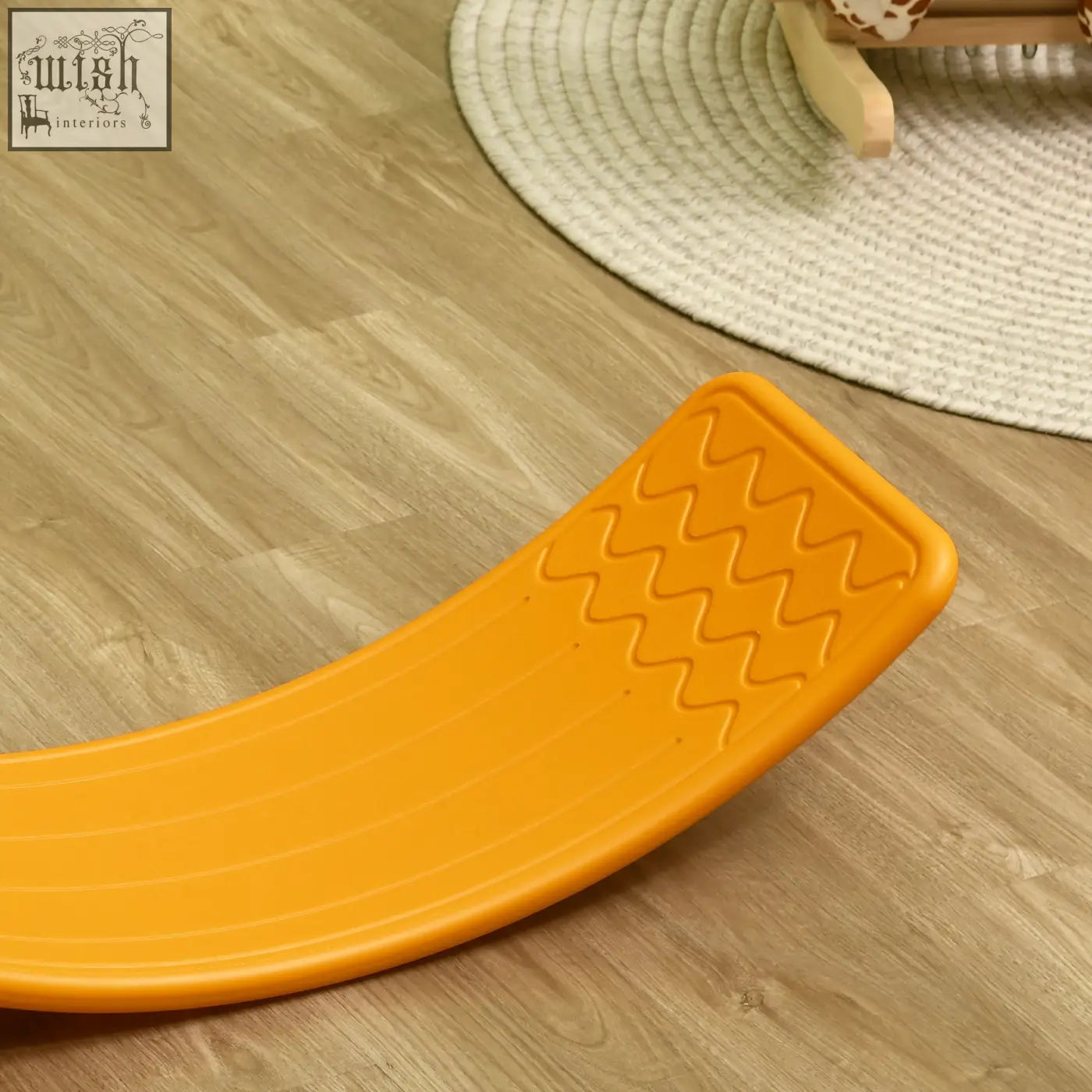 Bright orange zonekiz balance board with wavy textured surface kids stepping stone toy for ages 3-6 years