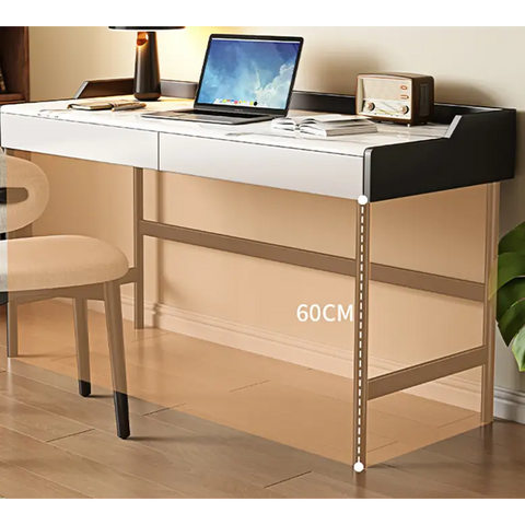 Zuriel Office Desk White Sintered Stone