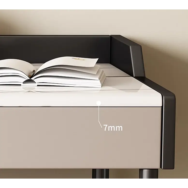 Zuriel Office Desk White Sintered Stone