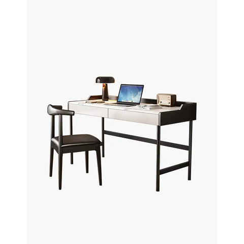 Zuriel Office Desk White Sintered Stone
